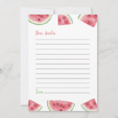 Remerciements Carte de note pour fille de pastèque (Devant)