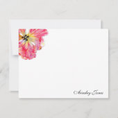 Remerciements Carte de note pour fleur de Tulipe rose (Devant)
