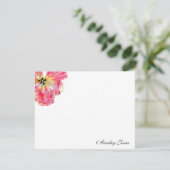 Remerciements Carte de note pour fleur de Tulipe rose (Debout devant)