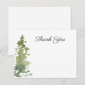 Remerciements Carte de note Rustique À feuillage persistant Merc (Devant / Derrière)