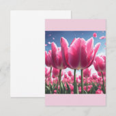 Remerciements Carte de note Tulipe rose (Devant / Derrière)