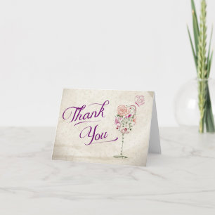 Remerciements Carte de note Wine Thank you