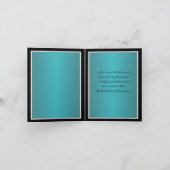 Remerciements Carte de notes de Quinceanera turquoise et noire (Intérieur)