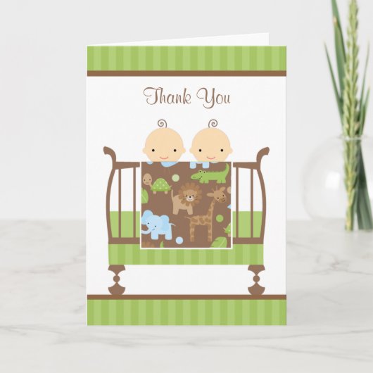 Remerciements Carte de notes Jungle Crib Twins (Devant)