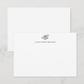 Remerciements Carte de notes simple à monogramme papillon noir (Devant / Derrière)