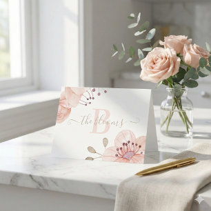 Remerciements Carte de papeterie florale aquarelle monogrammée