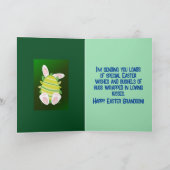 REMERCIEMENTS CARTE DE PÂQUES BUNNY N EGG GRANDSON (Intérieur)
