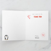 Remerciements CARTE DE PENGUIN PLIÉE AU Merci/GRATEFUL (Intérieur)