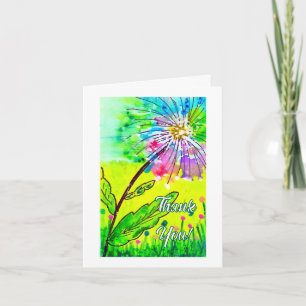 Remerciements Carte de pissenlit à l'aquarelle fantaisiste