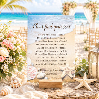 Remerciements Carte de plan de table de mariage tropical sur la 