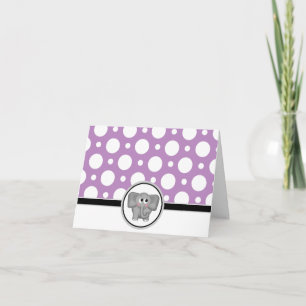 Remerciements Carte de point Purple Polka personnalisée adorable