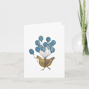 Remerciements carte de poulet et de ballons d'anniversaire