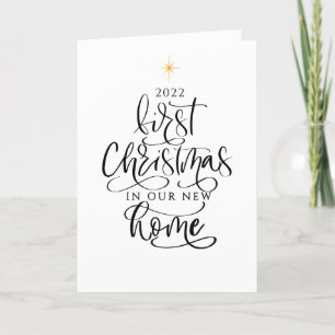 Remerciements Carte de premier Noël dans notre nouvelle maison