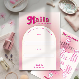 Remerciements Carte de présentation pour ongles à coller ombré r