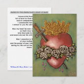 Remerciements Carte de prière Coeur Immaculé de Marie (Devant / Derrière)