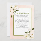 Remerciements Carte de prière commémorative de l'enterrement des (Dos)