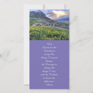 Remerciements Carte de prière commémorative de montagne florale 