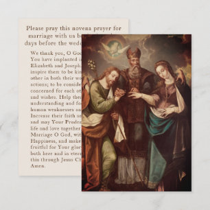 Remerciements Carte de prière de Mariage catholique vintage