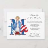 Remerciements Carte de prière funéraire militaire religieuse (Devant)