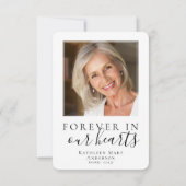 Remerciements Carte de prière funéraire photo papillon (Dos)