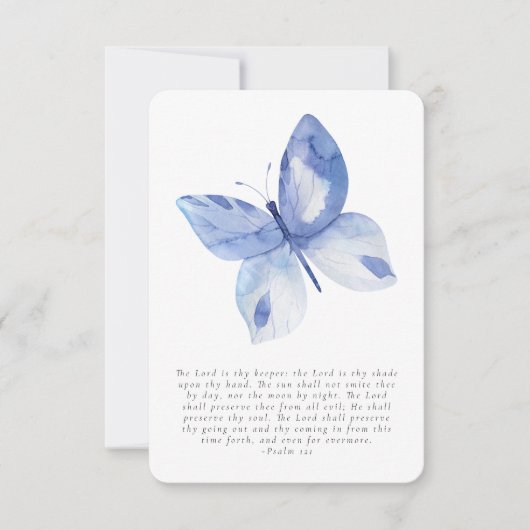 Remerciements Carte de prière funéraire photo papillon (Devant)