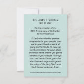 Remerciements Carte de prière Nom 25e anniversaire d'ordination  (Dos)