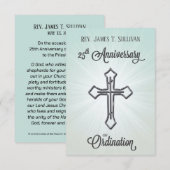Remerciements Carte de prière Nom 25e anniversaire d'ordination  (Devant / Derrière)