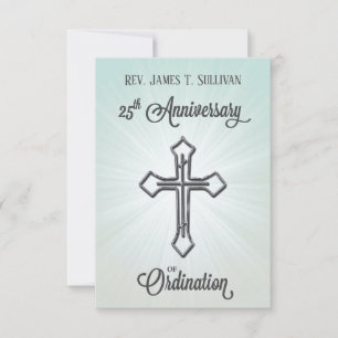 Remerciements Carte de prière Nom 25e anniversaire d'ordination