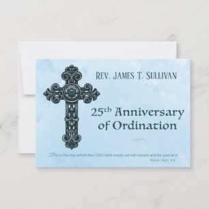 Remerciements Carte de prière Nom 25e Croix anniversaire de l'or