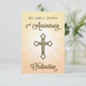 Remerciements Carte de prière Nom 2e anniversaire d'ordination C (Debout devant)