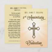Remerciements Carte de prière Nom 2e anniversaire d'ordination C (Devant / Derrière)