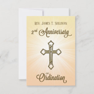 Remerciements Carte de prière Nom 2e anniversaire d'ordination C