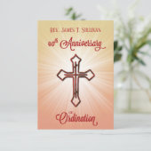 Remerciements Carte de prière Nom 40e Croix anniversaire de l'or (Debout devant)