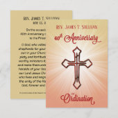 Remerciements Carte de prière Nom 40e Croix anniversaire de l'or (Devant / Derrière)