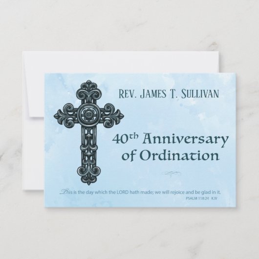 Remerciements Carte de prière Nom 40e Croix anniversaire de l'or (Devant)