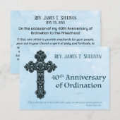 Remerciements Carte de prière Nom 40e Croix anniversaire de l'or (Devant / Derrière)