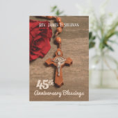 Remerciements Carte de prière Nom 45e anniversaire d'ordination  (Debout devant)