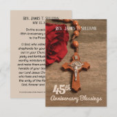 Remerciements Carte de prière Nom 45e anniversaire d'ordination  (Devant / Derrière)