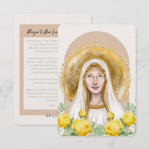 Remerciements Carte de prière Notre-Dame de Lourdes