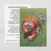 Remerciements Carte de prière pour la protection de Saint Joseph (Devant / Derrière)