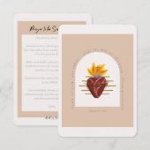 Remerciements Carte de prière Sacré-Coeur (Devant / Derrière)