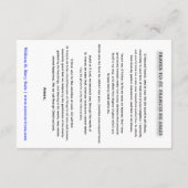 Remerciements Carte de prière St. Francis de Sales (Dos)