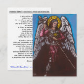 Remerciements Carte de prière St. Michael l'Archange (Devant / Derrière)