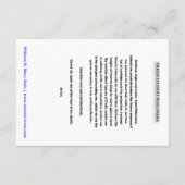 Remerciements Carte de prière St Philomena (Dos)