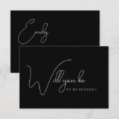 Remerciements Carte de proposition Chic Calligraphie Black Bride (Devant / Derrière)