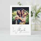 Remerciements Carte de proposition Chic Calligraphy Photo Brides (Debout devant)