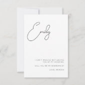 Remerciements Carte de proposition Chic Calligraphy Photo Brides (Dos)