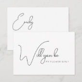 Remerciements Carte de proposition de fille de calligraphie chic (Devant / Derrière)