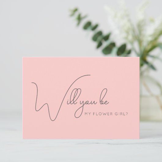 Remerciements Carte de proposition de fille de Rose Chic Calligr (Debout devant)