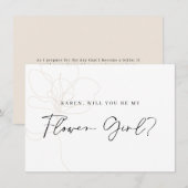 Remerciements Carte de proposition de fille Rose illustrée (Devant / Derrière)